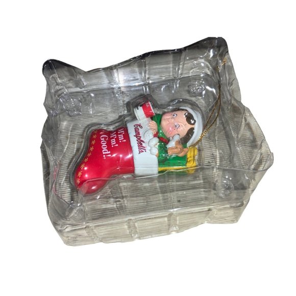 VERY CUTE! Campbell's Soup Christmas Ornament 2001 Kid In Stocking Collectible - Picture 14 of 14